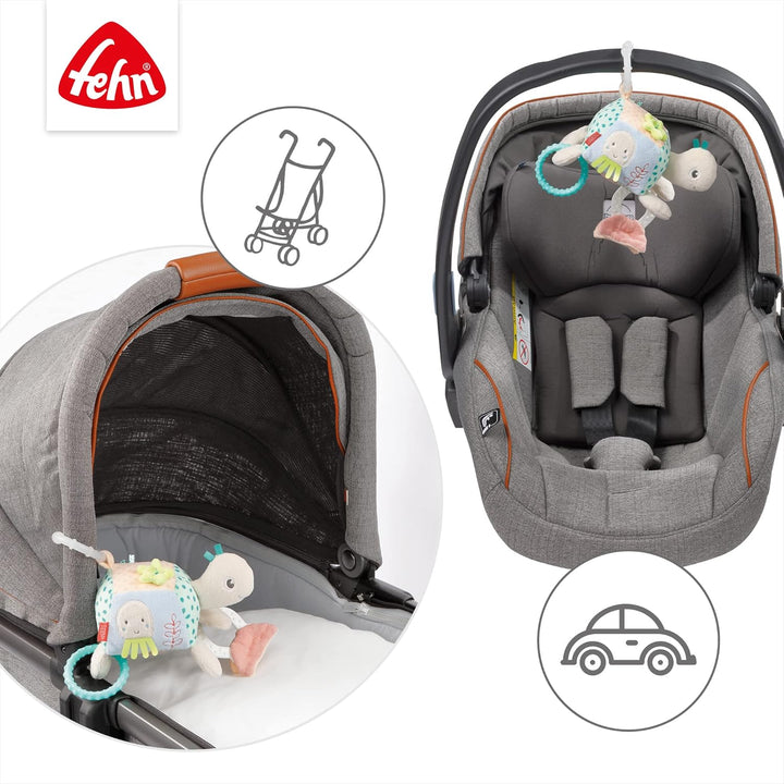 Fehn Activity Spielzeug Schildkröte - Kinderwagen Motorikspielzeug - Spieltier mit Befestigungsring