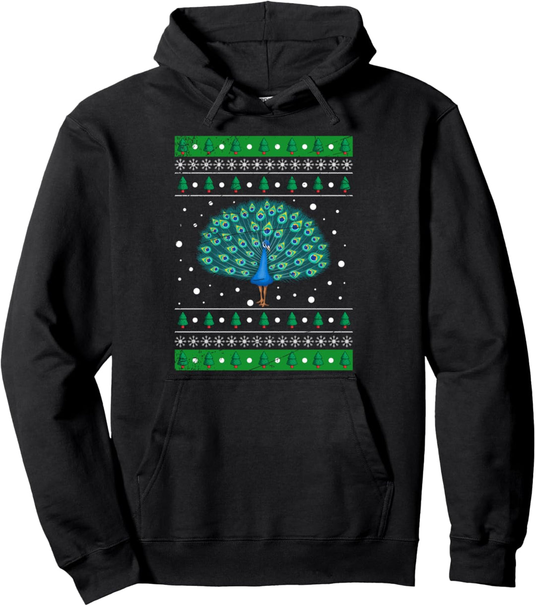 Weihnachten Geschenk Pfauenfeder Tier Ugly Christmas Pfau Pullover Hoodie