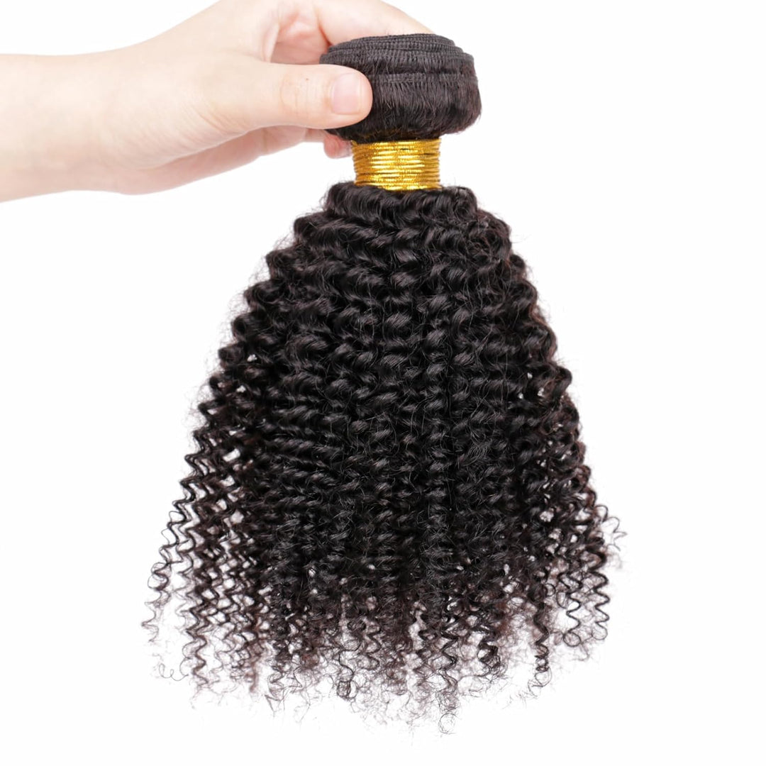 Human Hair Bundles for Black Women Mongolian Afro Kinky Curly Human Hair Extension Single Bundle Unp