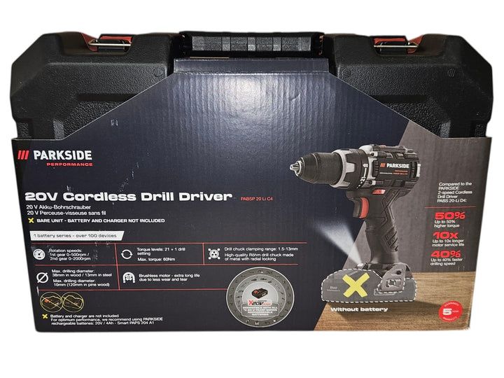 Parkside PARKSIDE PERFORMANCE Akkubohrschrauber 20 V PABSP 20 Li C3 Bruschless Motor mit Akku und La