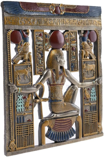 Lachineuse - Ägyptisches Wandbild 26,5 x 23,5 cm – ägyptischer Rahmen mit Pharaonen & Hieroglyphen –
