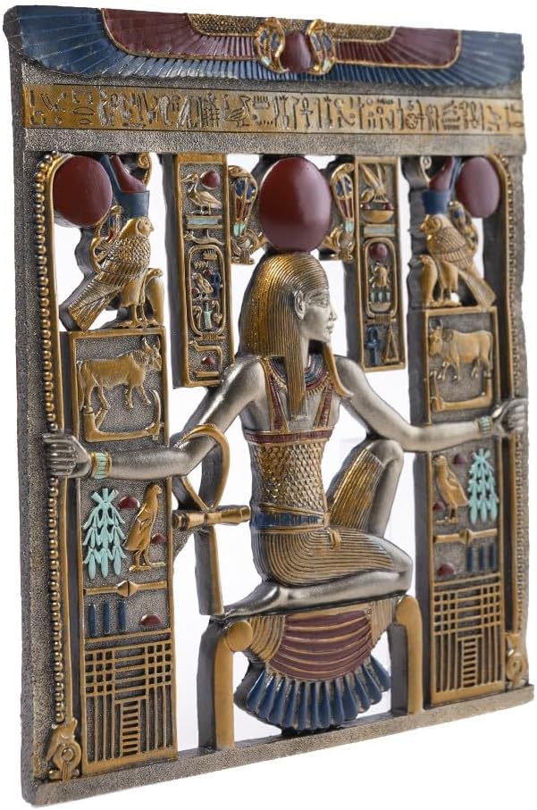 Lachineuse - Ägyptisches Wandbild 26,5 x 23,5 cm – ägyptischer Rahmen mit Pharaonen & Hieroglyphen –
