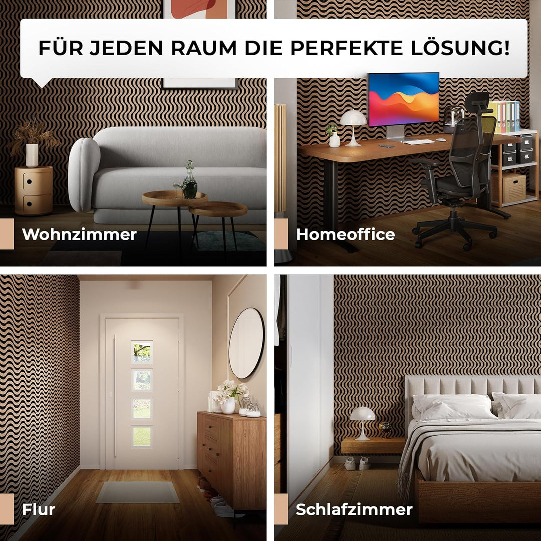 Good Materialzz® Akustikpaneele selbstklebend,115x60x5 cm (2er set), Wandpaneele,Wandverkleidung inn