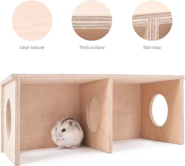 Niteangel Hamster Secret Peep Schuppen 2-Kammer Versteck & Tunnel Erkundungs-Spielzeug, Small - for