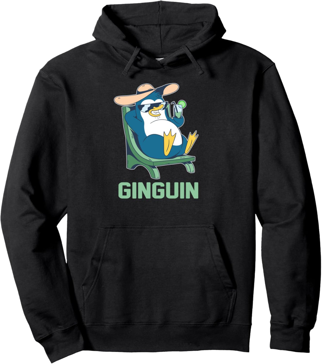 Lustiges Gin Tonic Pinguin Saufen Party Pullover Hoodie