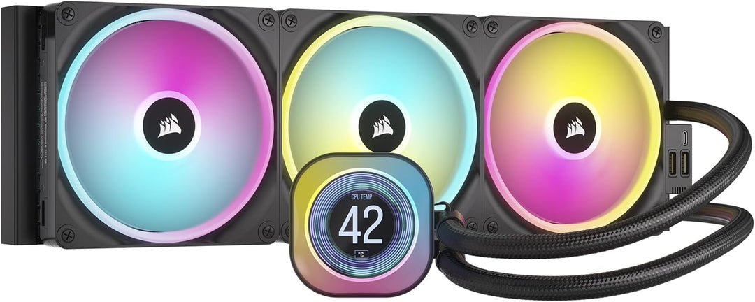 CORSAIR iCUE LINK H170i LCD-Flüssig-CPU-Kühler - 420mm AIO - QX140 RGB-Lüfter - 2,1" IPS-LCD-Bildsch