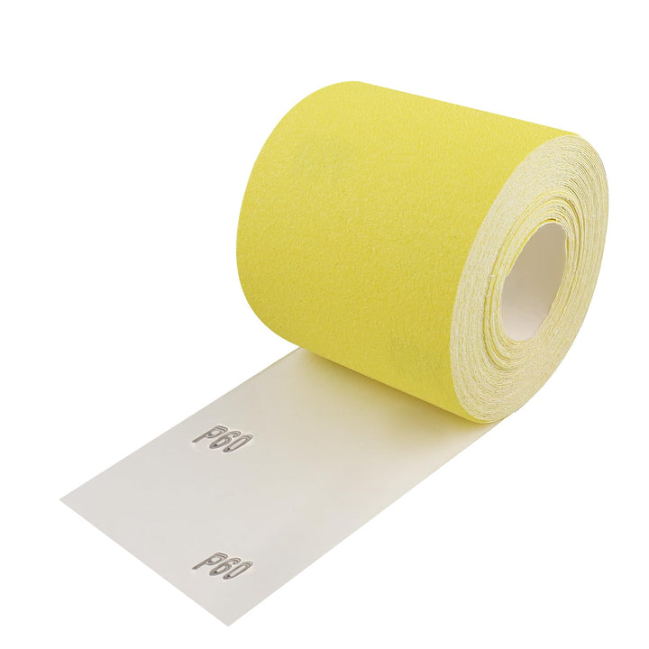 Shineboc Schleifpapier Rolle Gelbe, 93 mm x 10 m Schleifpapier Quarzsand-Trockenschleifpapier für Ha