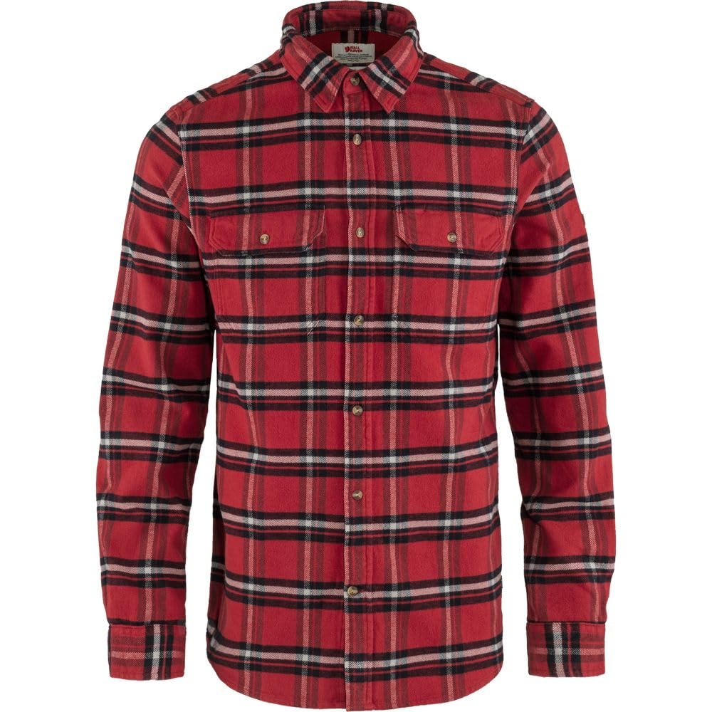 Fjällräven Herren Övik Heavy Flannel Shirt M Langarm-Hemd S Rot, S Rot