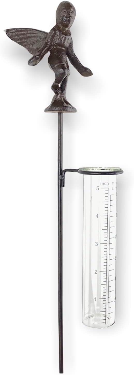 Crispe home & garden Regenmesser - Elfe - dekorativ und robust - Höhe 84 cm - Niederschlagsmengenmes
