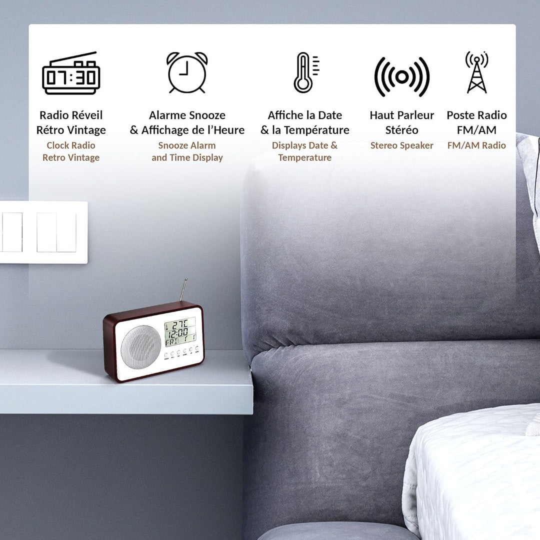 FISHTEC ® Radiowecker Woodstock - Snooze - Temperatur