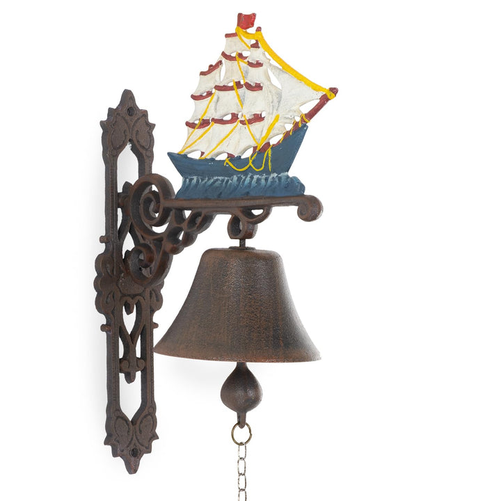 Moritz Gusseisen Wandglocke Segelschiff Segelboot 3 Master Schiff Glocke Türglocke 38 cm Höhe Hausgl