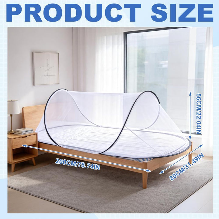 Moskitonetz Pop Up, 200 x 80 x 56 cm Faltbares Moskitonetz, Tragbares Moskitozelt mit Transportbeute
