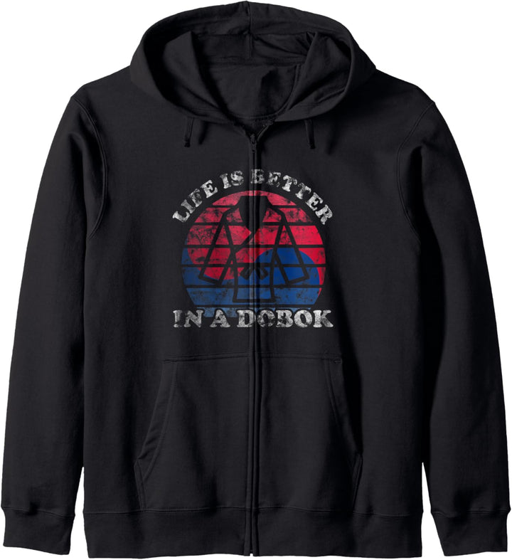Tang Soo Do Life is Better in a Dobok Vintage Sunset Kapuzenjacke