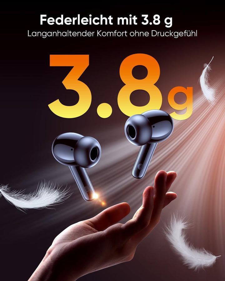 ZIUTY Bluetooth 5.3 Kopfhörer Kabellos, In Ear Bluetooth Kopfhörer mit 4 ENC Mikrofonen, 48 Std Spie