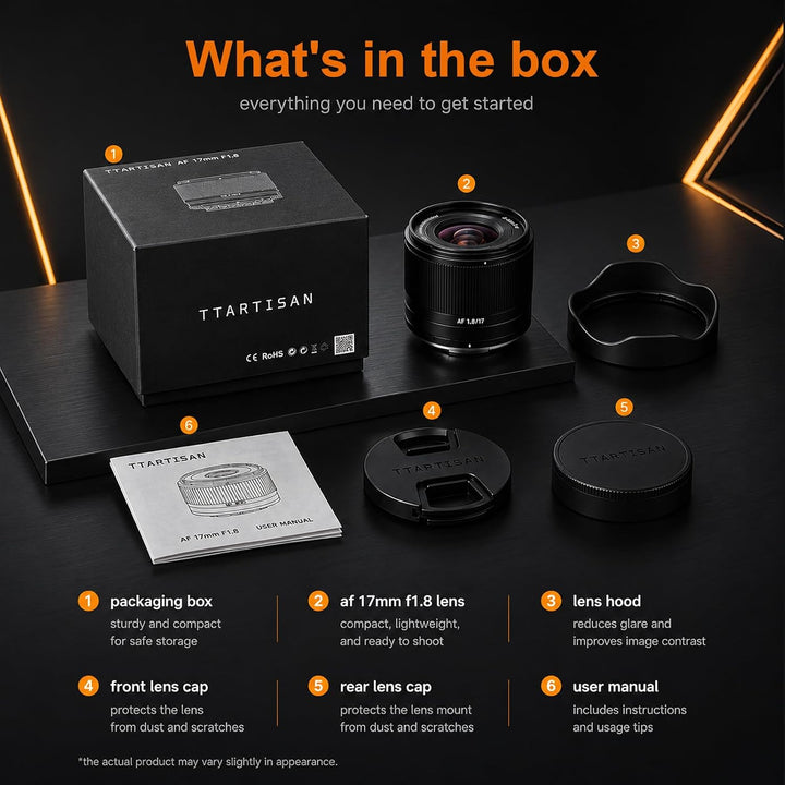 TTARTISAN 17mm F1.8 Air Autofokus Objektiv für Fuji X-Mount Kameras APS-C Weitwinkelobjektive mit Gr