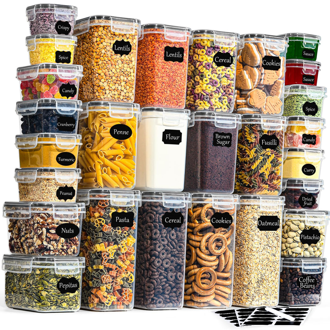 GoMaihe Vorratsdosen 25 Set Aufbewahrungsbox Küche Organizer, Luftdicht Vorratsbehälter Plastik mit