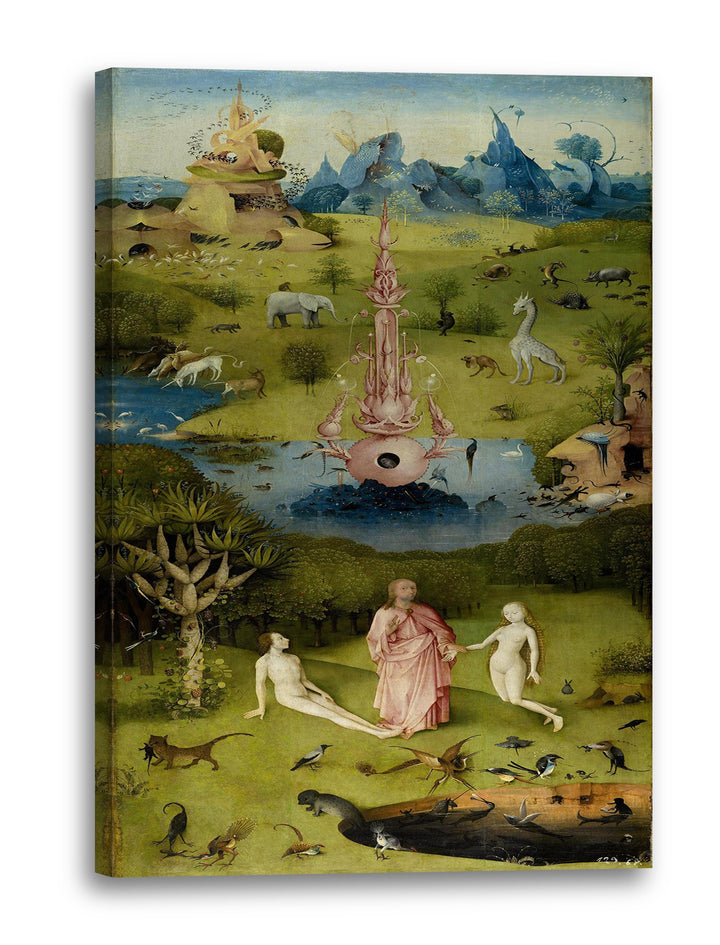 Printed Paintings Leinwand (60x80cm): Hieronymus Bosch - Der Garten der Lüste (1490/1510) - Linke 60