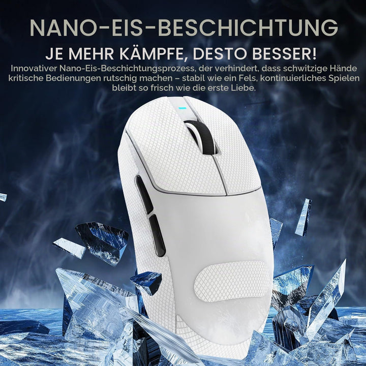 ATTACK SHARK X8PPO 8K Mouse with Grip Tape for Large Hand, 55g Superlight, PixArt PAW3395PRO Gaming
