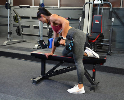 Train Hard® Premium Hantelbank verstellbar als Flachbank Schrägbank Negativbank mit Bein-Fixierung u