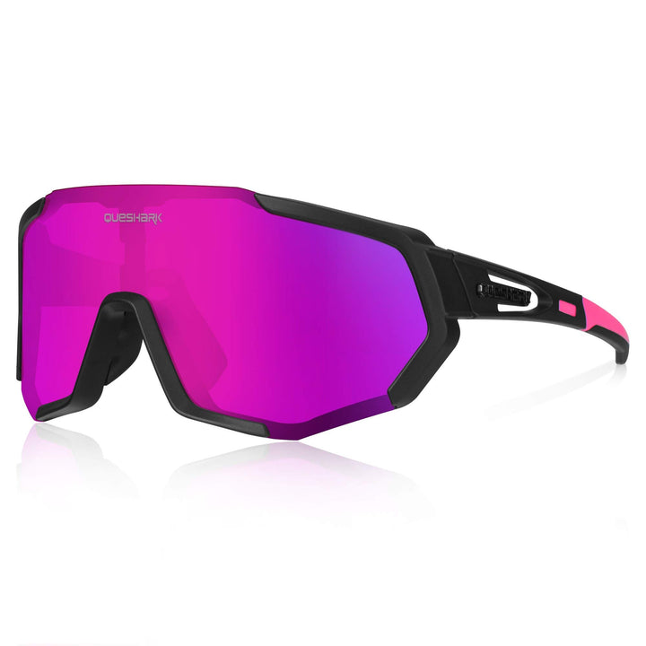 Queshark Fahrradbrille, TR90 Unbreakable Frame Polarisierte Sportsonnenbrille, Fahrradbrille für Män
