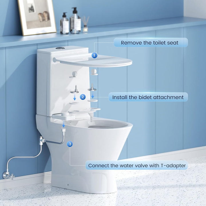Bidet Aufsatz Für Toilette, Einsatz Einziehbare Selbstreinigende Doppel Düse Bidet Aufsatz Nicht Ele