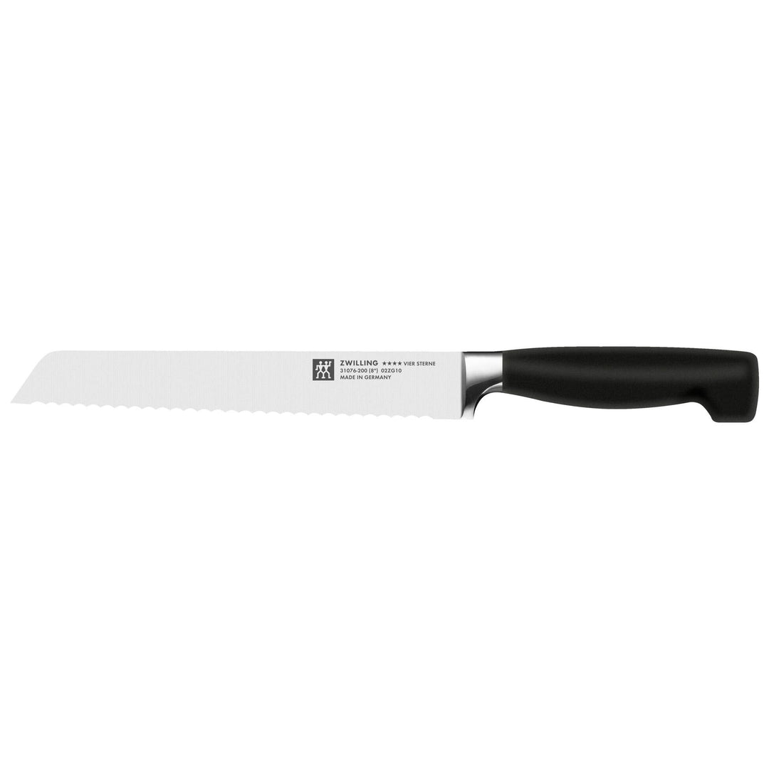 ZWILLING Twin Four Star ll Brotmesser, Klingenlänge 20 cm, Ergonomischer Kunststoffgriff, Schwarz TW