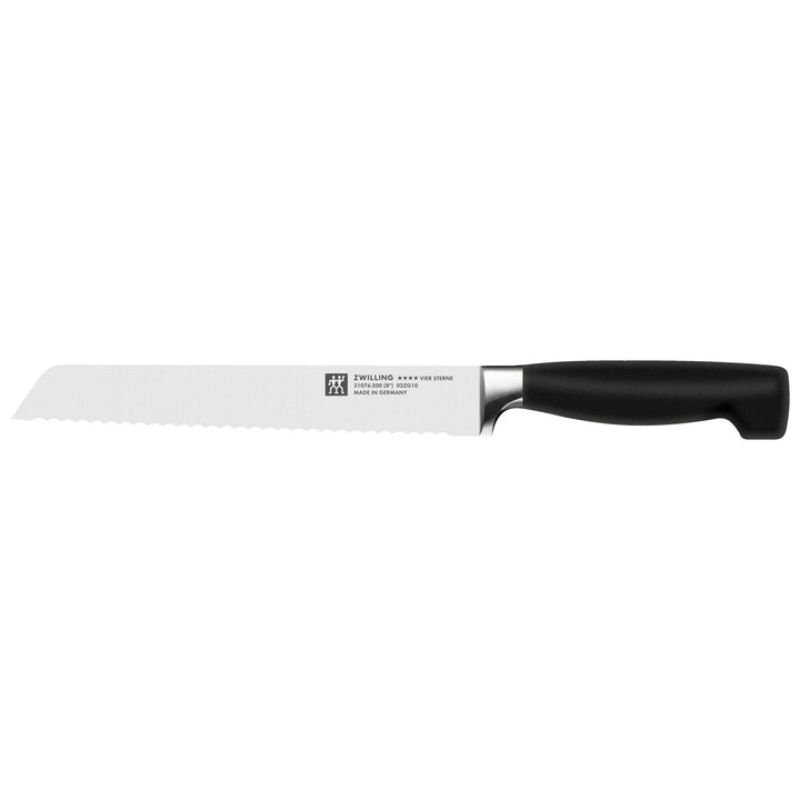 ZWILLING Twin Four Star ll Brotmesser, Klingenlänge 20 cm, Ergonomischer Kunststoffgriff, Schwarz TW