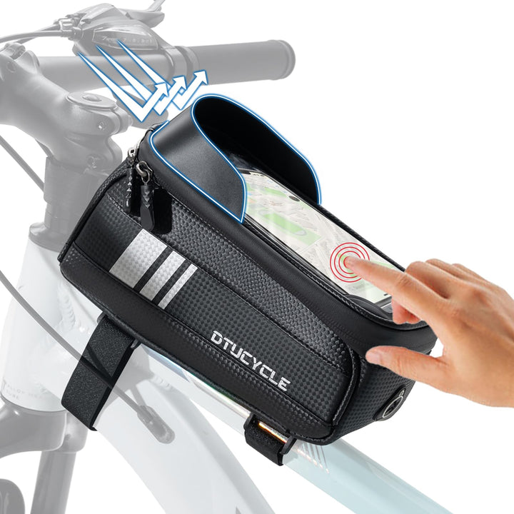 Fahrrad Rahmentasche Wasserdicht Universell für Handy 7zoll, Carbonfaser Lenkertasche Klein für ebik
