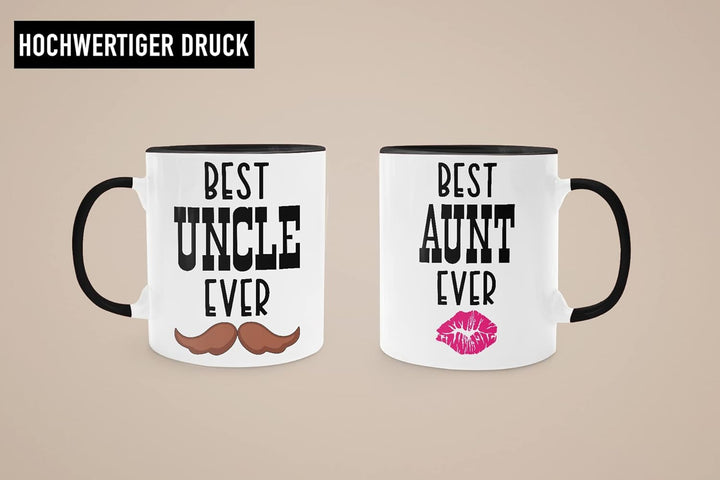 Trendation - Beste Onkel und Tante Geschenk Set Tassen Geschenkidee für Tante und Onkel Geburtstag W