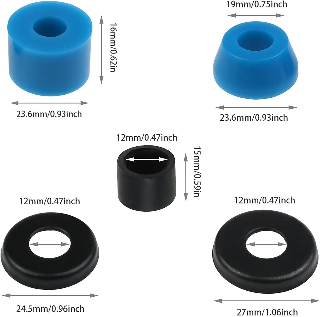 3 Sätze Skateboard Bushings langes Skateboard Truck Bushings Unterlegscheiben Stossdämpfer