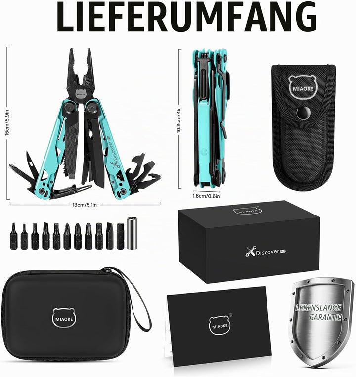 MIAOKE Multitool 23 in 1 with Premium Gift Box, Screwdrivers Saw Screwdrivers Bottle Opener Pliers C