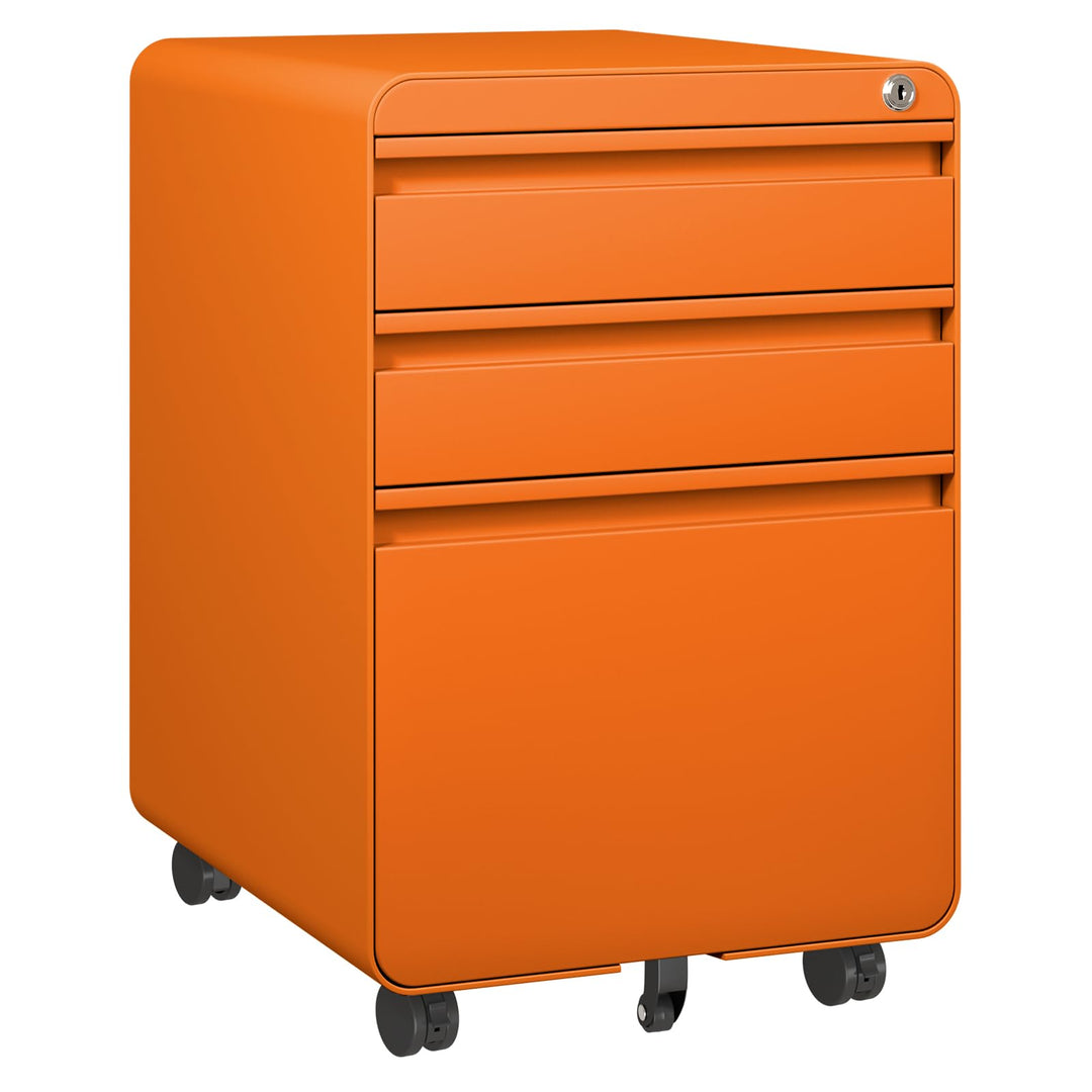 Dripex Metall Rollcontainer Stahl Rollcontainer mit 3 Schubladen oder 2 Schubladen, Abschliessbarer