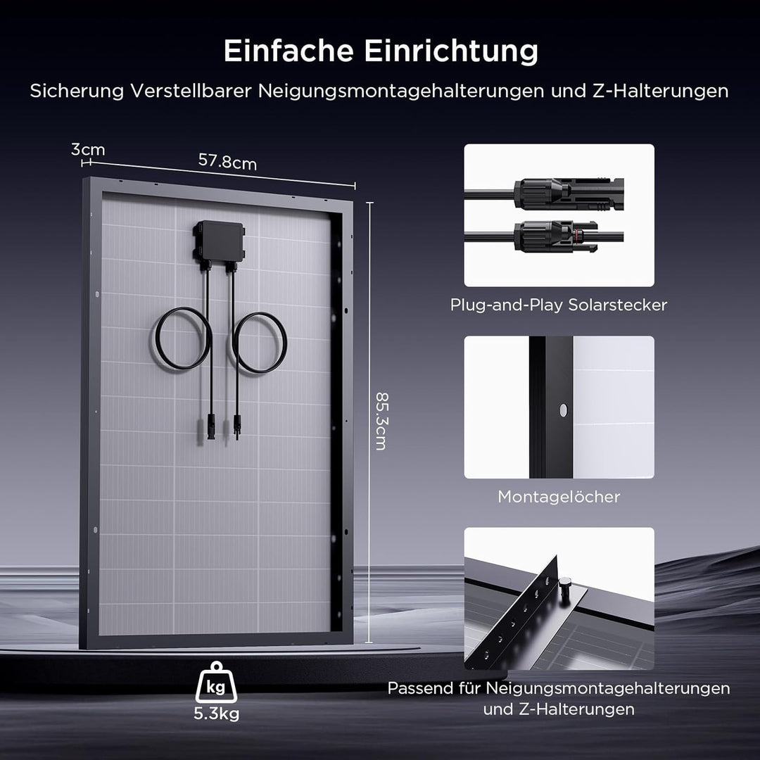 200W(2X100W) N-Type 16BB Solarpanel, Callsun 2PCS 100W Monokristalline Solarmodule, Ideal für 12V Ba