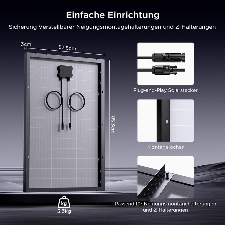 200W(2X100W) N-Type 16BB Solarpanel, Callsun 2PCS 100W Monokristalline Solarmodule, Ideal für 12V Ba