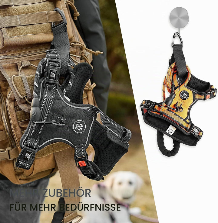 NESTROAD Hundegeschirr Kleine Hunde Orange, Anti Zug Geschirr Gepolstert Brustgeschirr für Kleine Hu