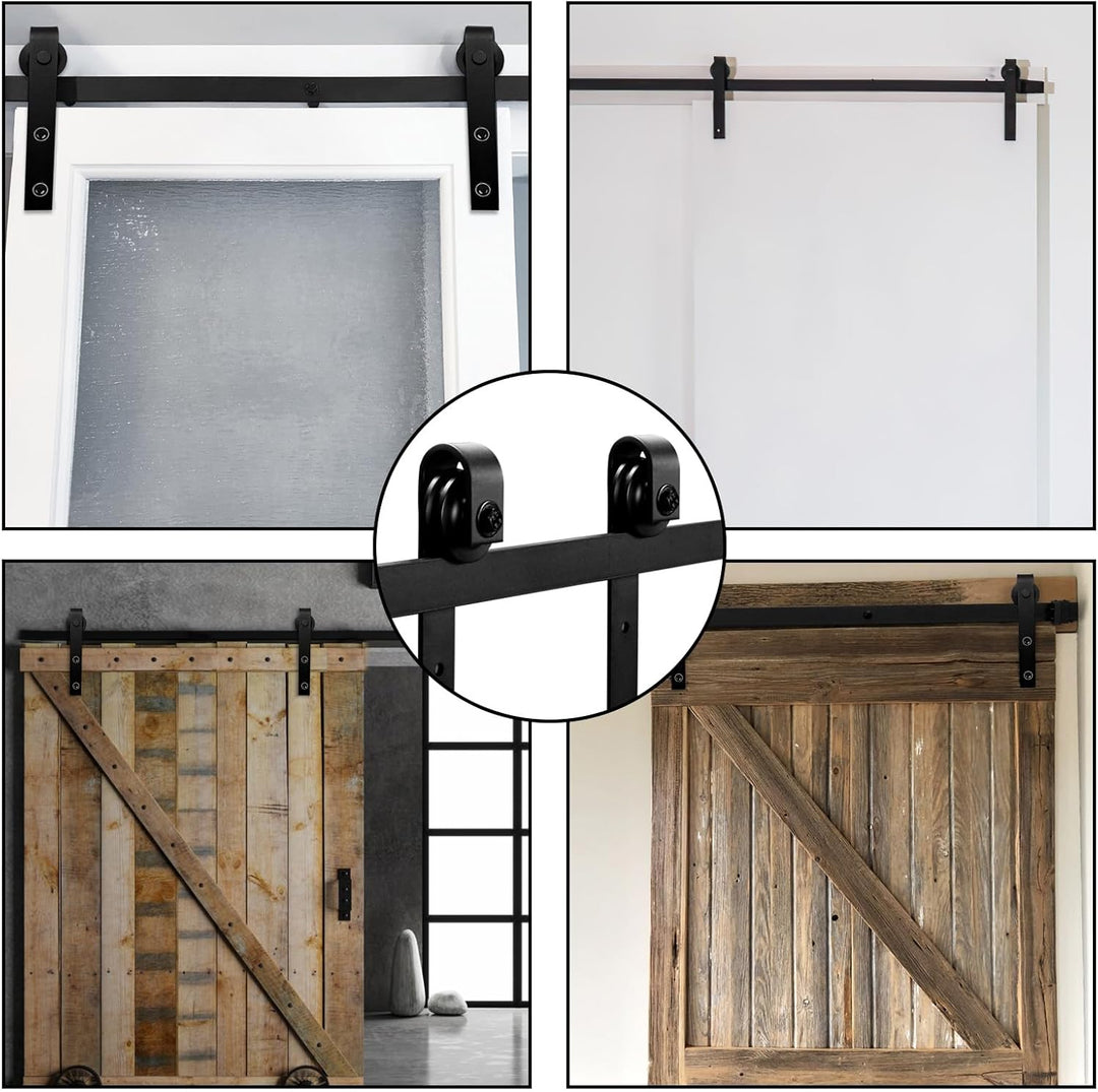 Yakimz 366cm (11.9FT) Schiebetürbeschlag Set, Schiebetürsystem, Laufschiene Hängeschiene aus Kohlens