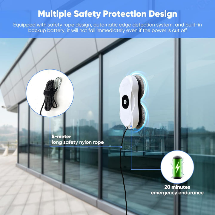 Fensterputzroboter, Elektrischer Fensterputzer mit Automatische Doppel-Sprühfunktion Fensterroboter