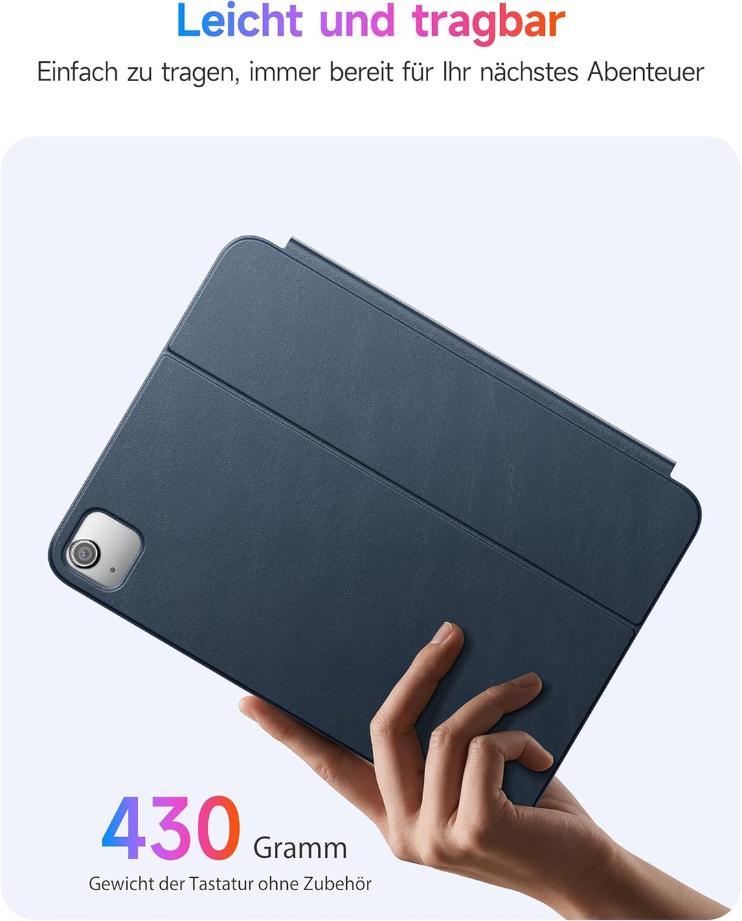 HOU Tastatur Hülle für iPad Air 6 11 Zoll, iPad Pro 11 Hülle mit Tastatur (4./3./2./1st),Kompatibel