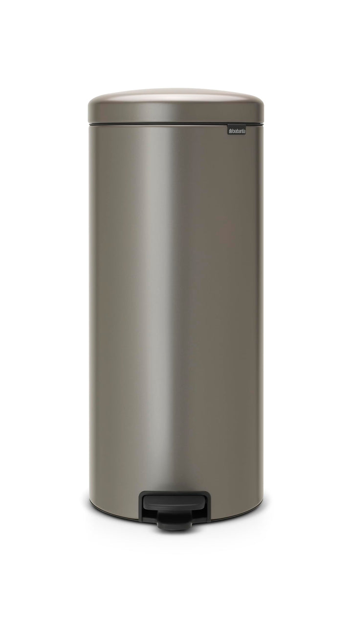 Brabantia 114441 Pedal Bin newIcon Treteimer mit Kunststoffeinsatz in Platin, Plastik, Platinum, 30