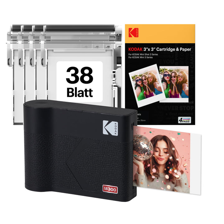 KODAK Fotodrucker Mini 3 ERA Impresora + Pack con 68 Hojas schwarz, Impresora + Pack con 68 Hojas sc