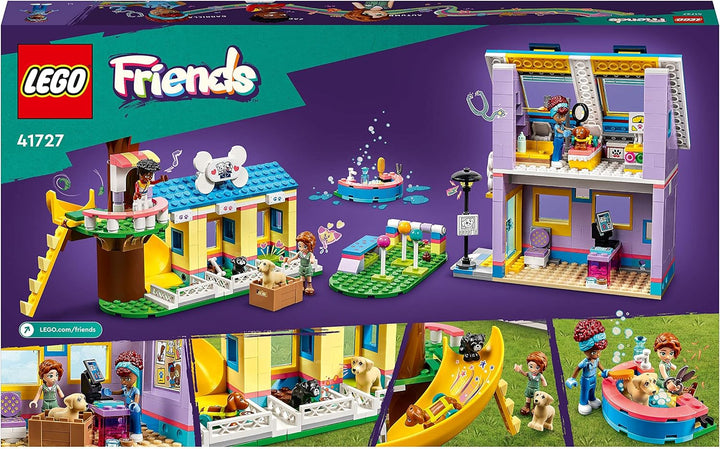 LEGO 41727 Friends Hunderettungszentrum, kreatives Tierarzt Spielzeug mit Mini-Puppen und Welpen-Fig