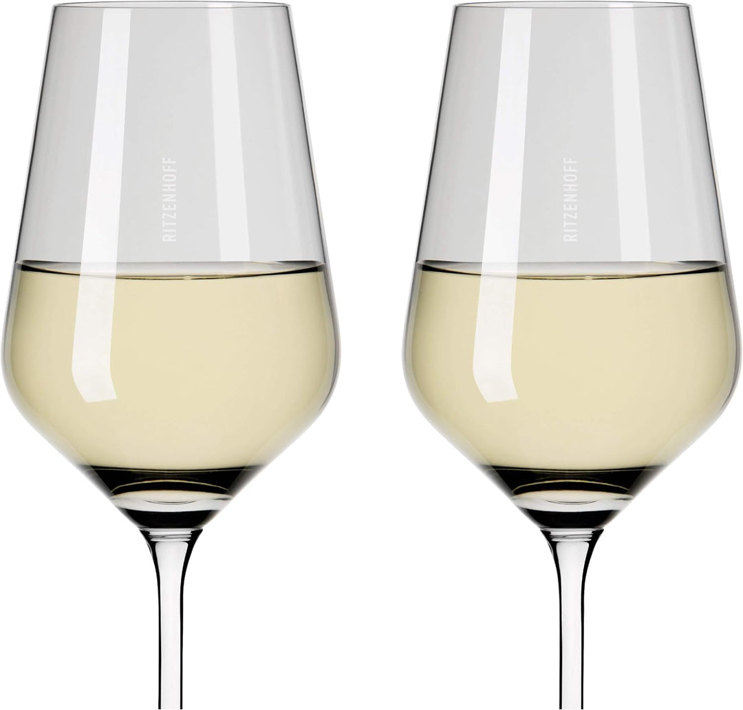 RITZENHOFF 3641002 Weissweinglas 300 ml – Serie Fjordlicht Nr. 2 – 2 Stück mit Farbverlauf Grey – Ma