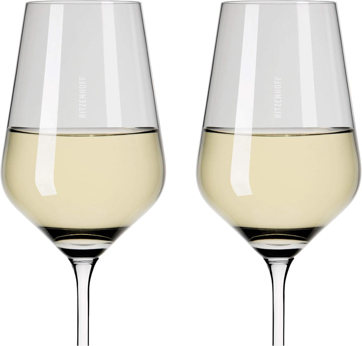 RITZENHOFF 3641002 Weissweinglas 300 ml – Serie Fjordlicht Nr. 2 – 2 Stück mit Farbverlauf Grey – Ma