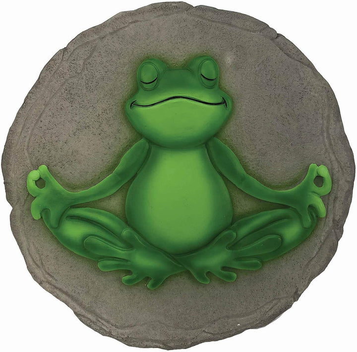 Spoontiques - Gartendeko - Yoga Frosch Trittstein - Dekostein für Garten Yoga-Frosch, Yoga-Frosch