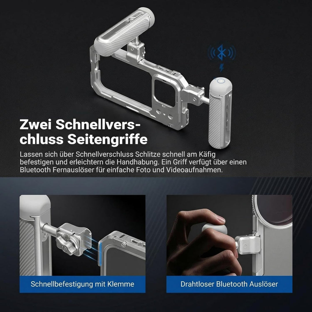 NEEWER 17 Pro Käfig Cage Video Rig Handy Stabilisator Set kompatibel mit iPhone 17 Pro mit 67mm Filt