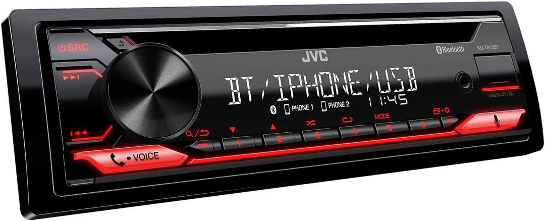 JVC KD-T812BT CD-Receiver mit BT-Freisprecheinrichtung (Alexa built-in, Hochleistungstuner, Soundpro