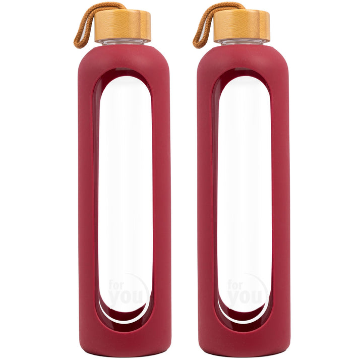 for you Nachhaltige Trinkflasche | 1000ml aus Glas mit Silikonhülle &amp; spülmaschinenfest | 1Liter Aus
