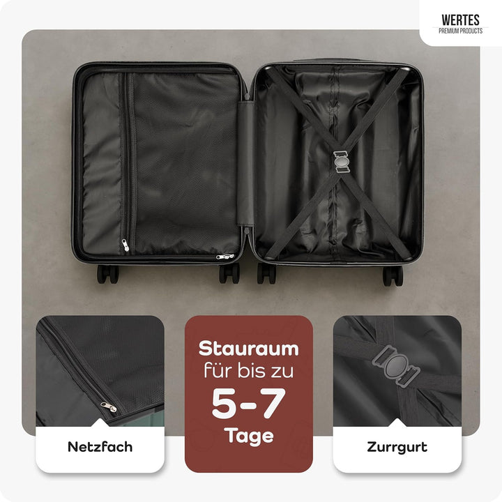 Handgepäck Koffer 55x40x20cm - 36L - TSA Schloss - Kabinenkoffer mit Dopperollen, Reisekoffer, Handg