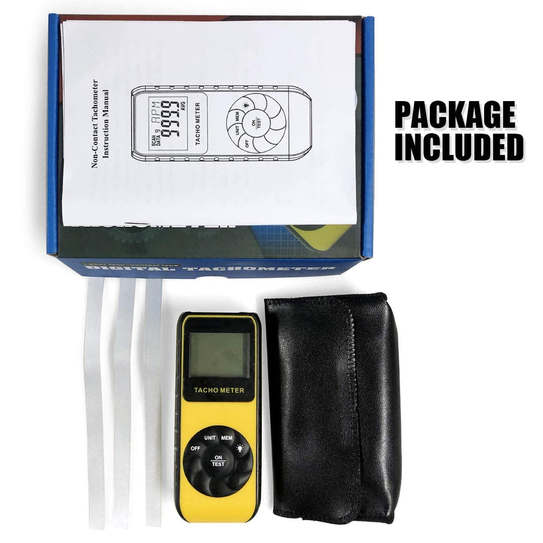 Foto-Drehzahlmesser Berührungslos 7,0-99.999 RPM Geschwindigkeitsmesser, Laser Automotive Tachometer