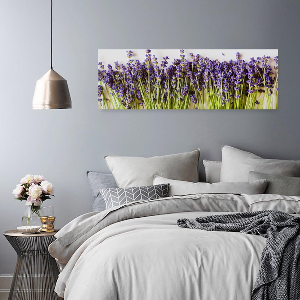 Feeby. Leinwandbild, Bilder, Wand Bild, Wandbilder, Kunstdruck 150x50 cm, LAVENDEL, NATUR, VIOLETT,